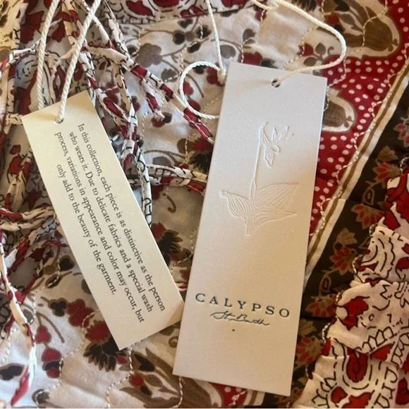 CALYPSO St. Barth top red floral tunic - Picture 4 of 5